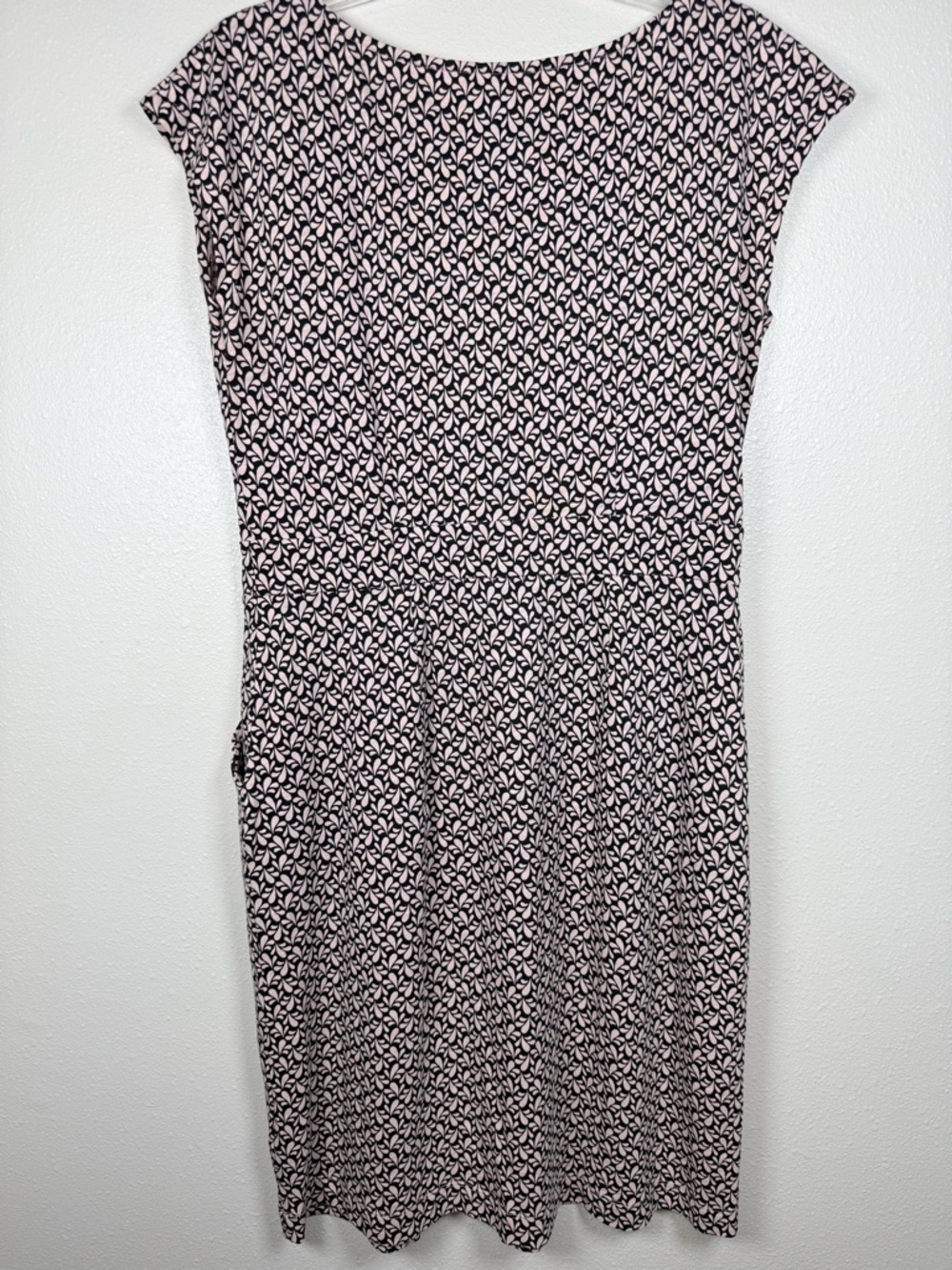 Boden Florrie Cotton Jersey Dress 8R Black Blush Pink Pockets Classic Neutral - Picture 7 of 15